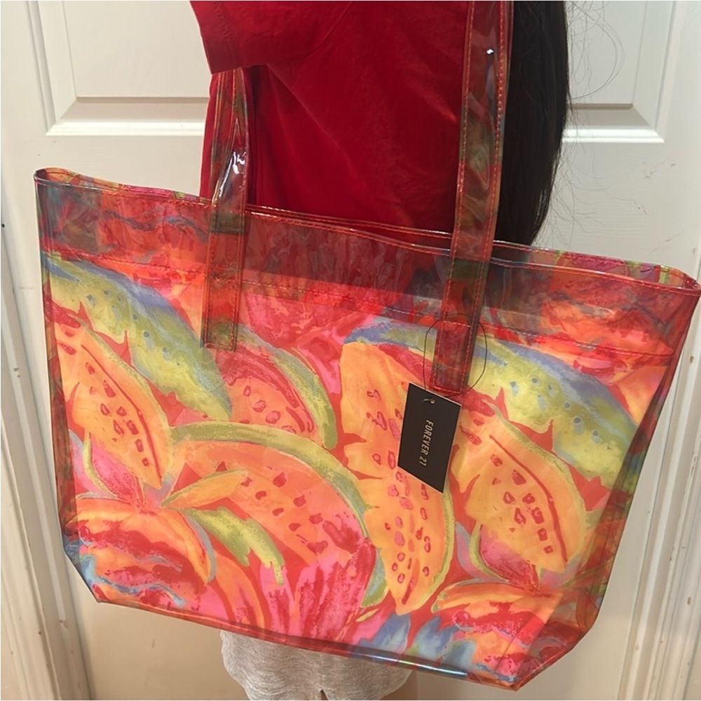Forever 21 Tropical Floral Print Tote Bag NWT